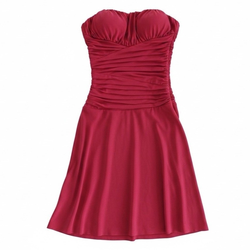 Y2K Arden B. Strapless Ruched Babydoll A Line Dress Size XS Jersey Party NEW
